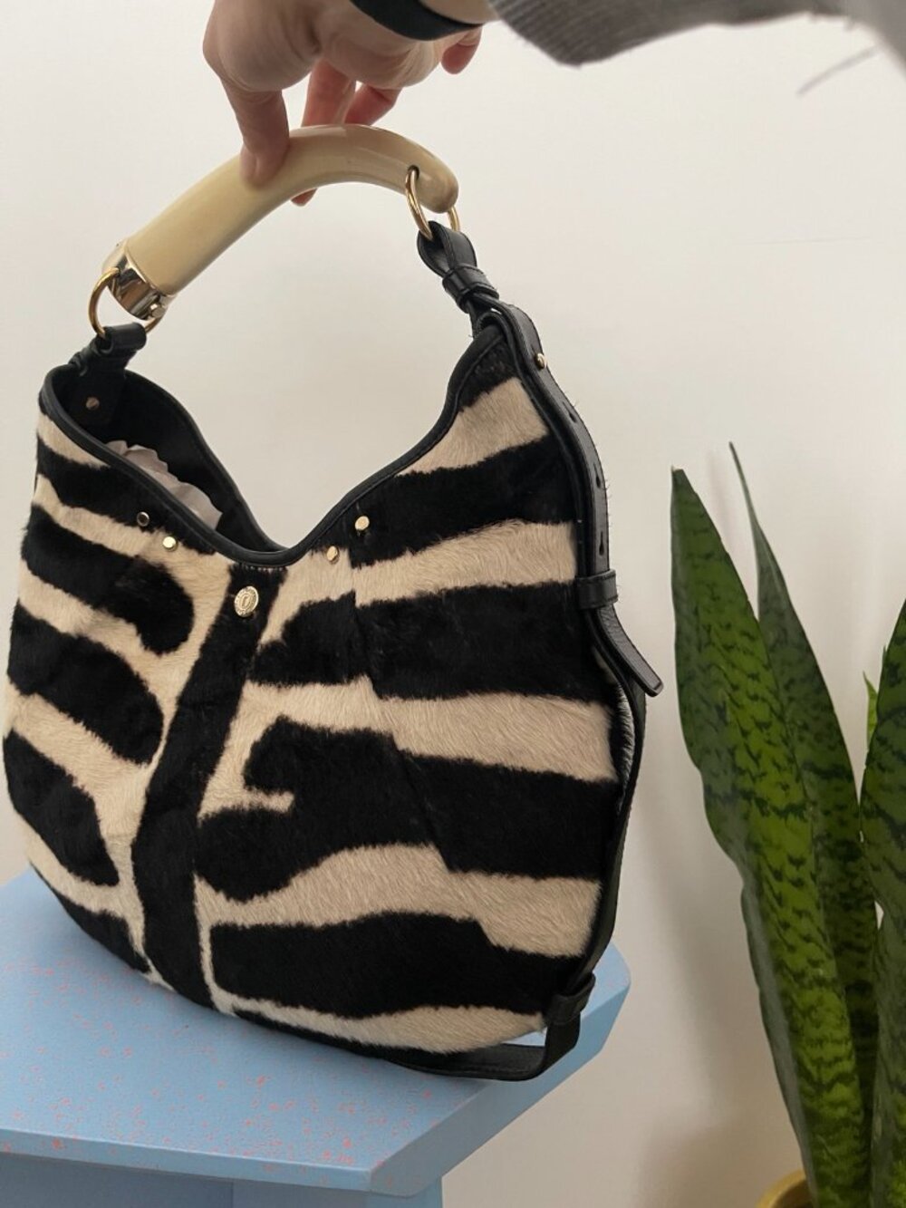 Rare Vintage YSL Mombasa Bag in Zebra Print Pony Hair - Picture 4 of 16